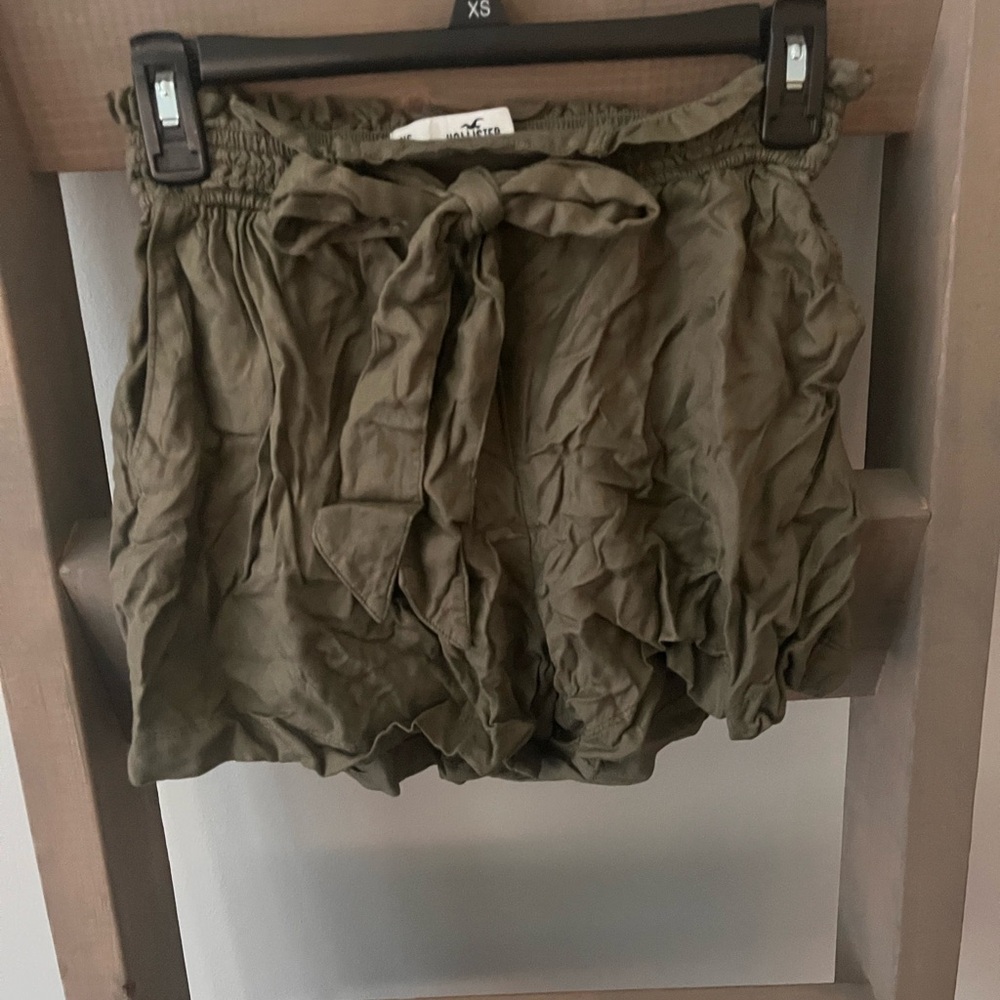 Olive Green Paperbag Shorts